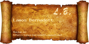 Lamos Bernadett névjegykártya